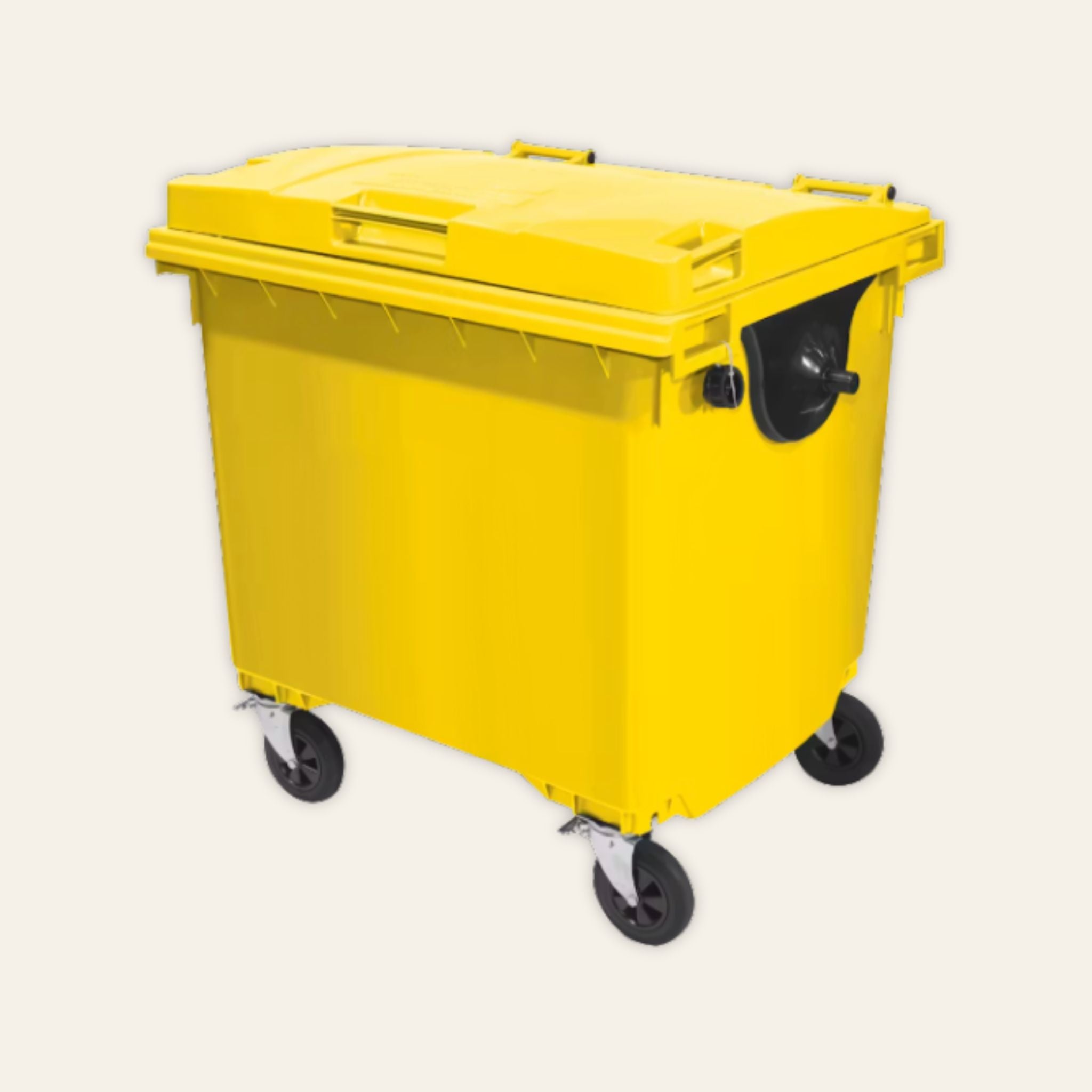 1100 litre wheelie skip in yellow