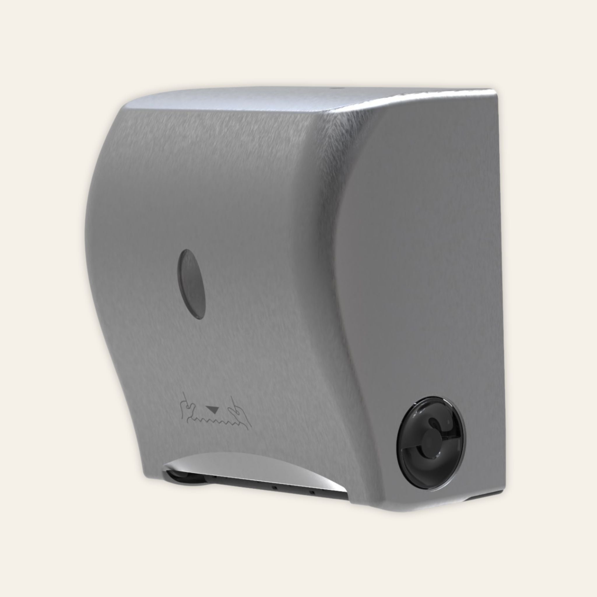 Autocut roll towel dispenser in stainless steel