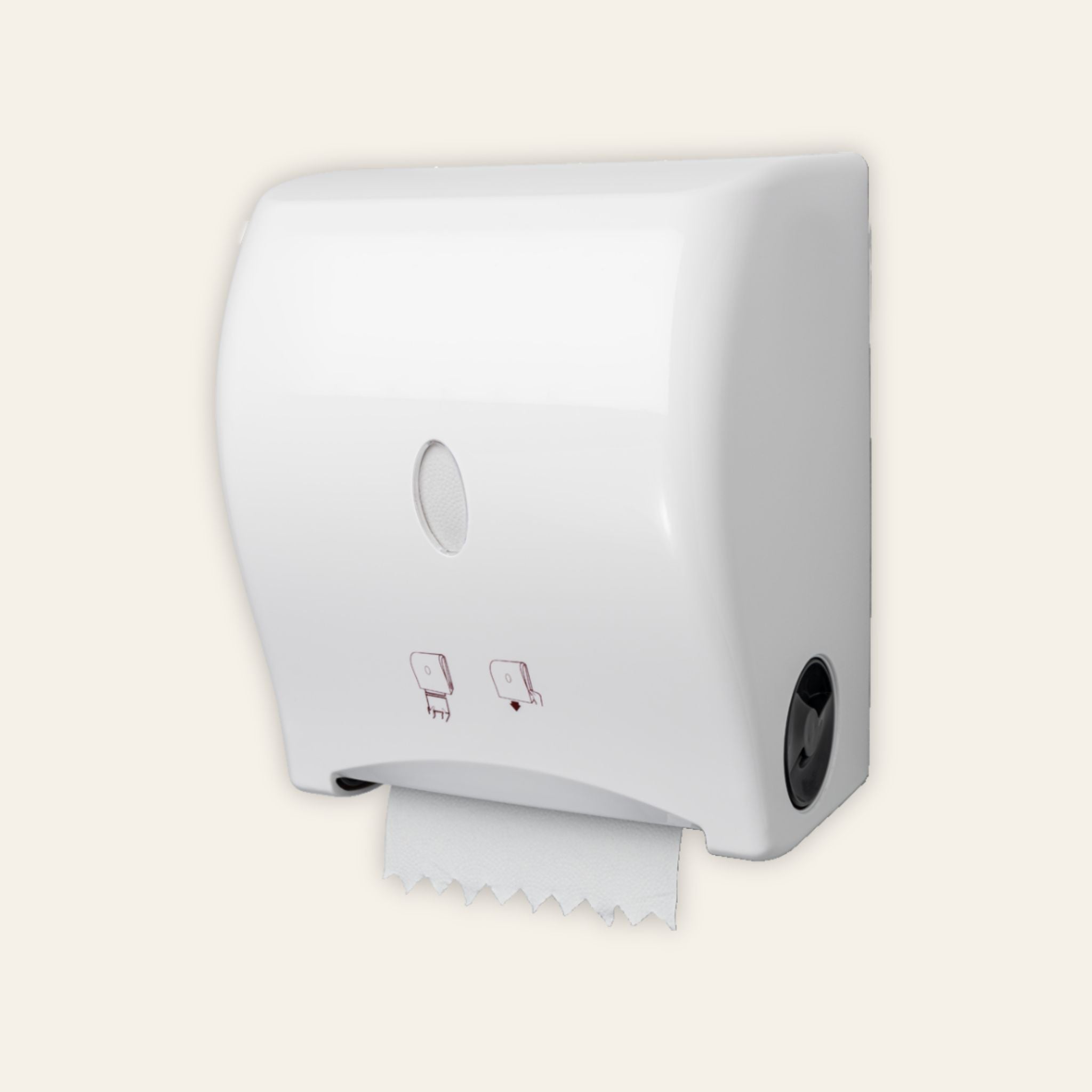 Autocut roll towel dispenser in white