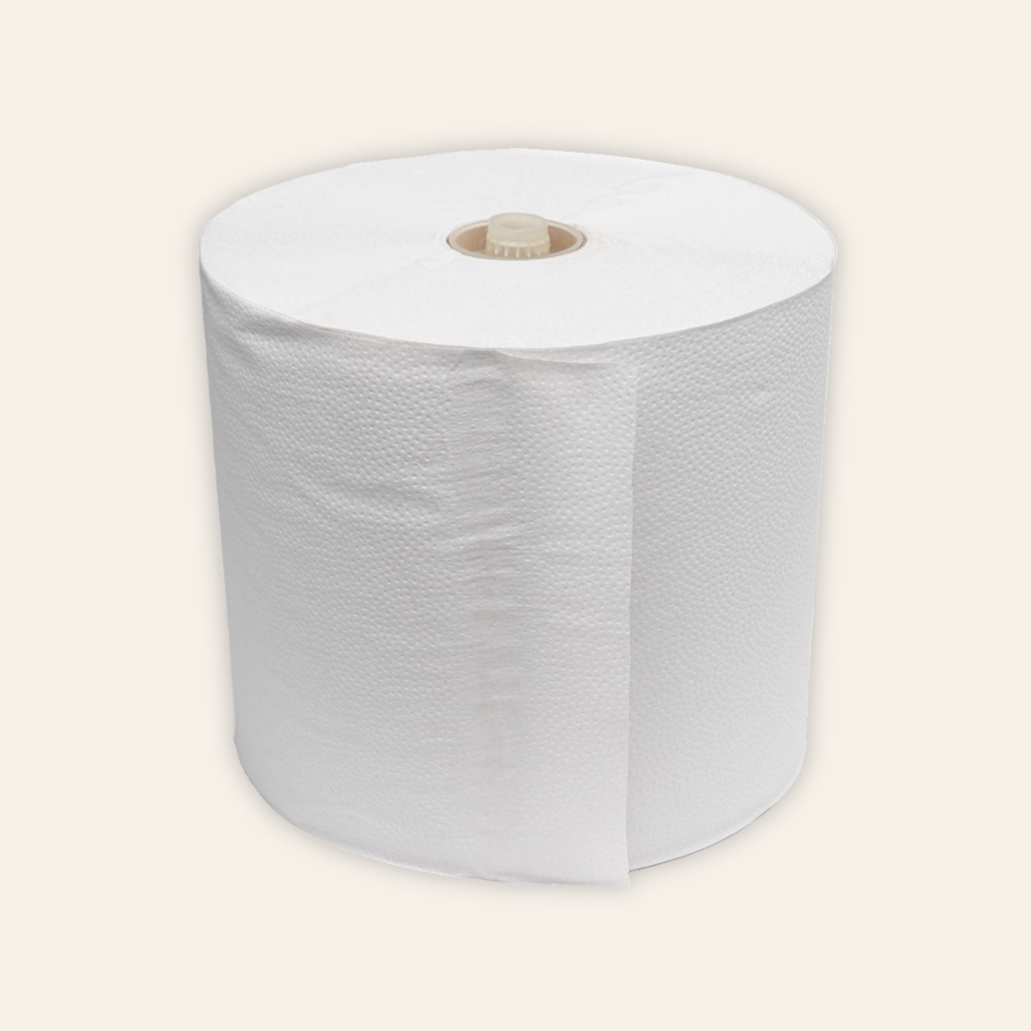 Autocut sugarcane roll towel, 1-ply, in white