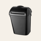 Compact sanitary disposal bin in black