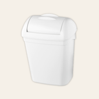 Compact sanitary disposal bin in white
