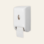 Ecomatic Classic vertical twin toilet roll dispenser in white