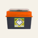 24 litre hazardous sharps disposal bin in orange