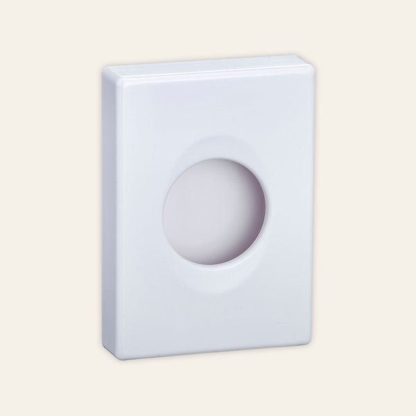 Hygiene bag dispenser in white for sanitary disposal