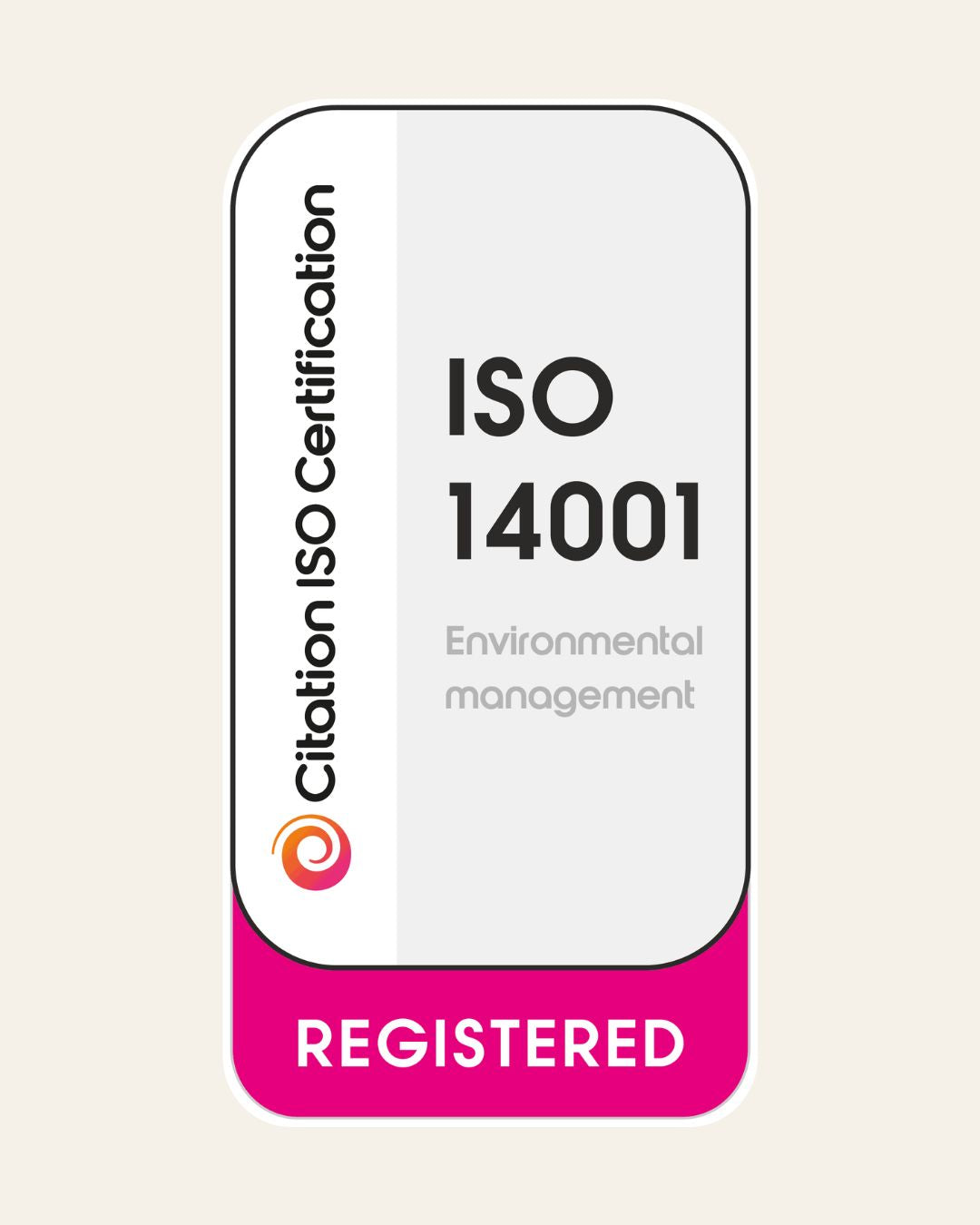 ISO 14001 Environmental Management certificate