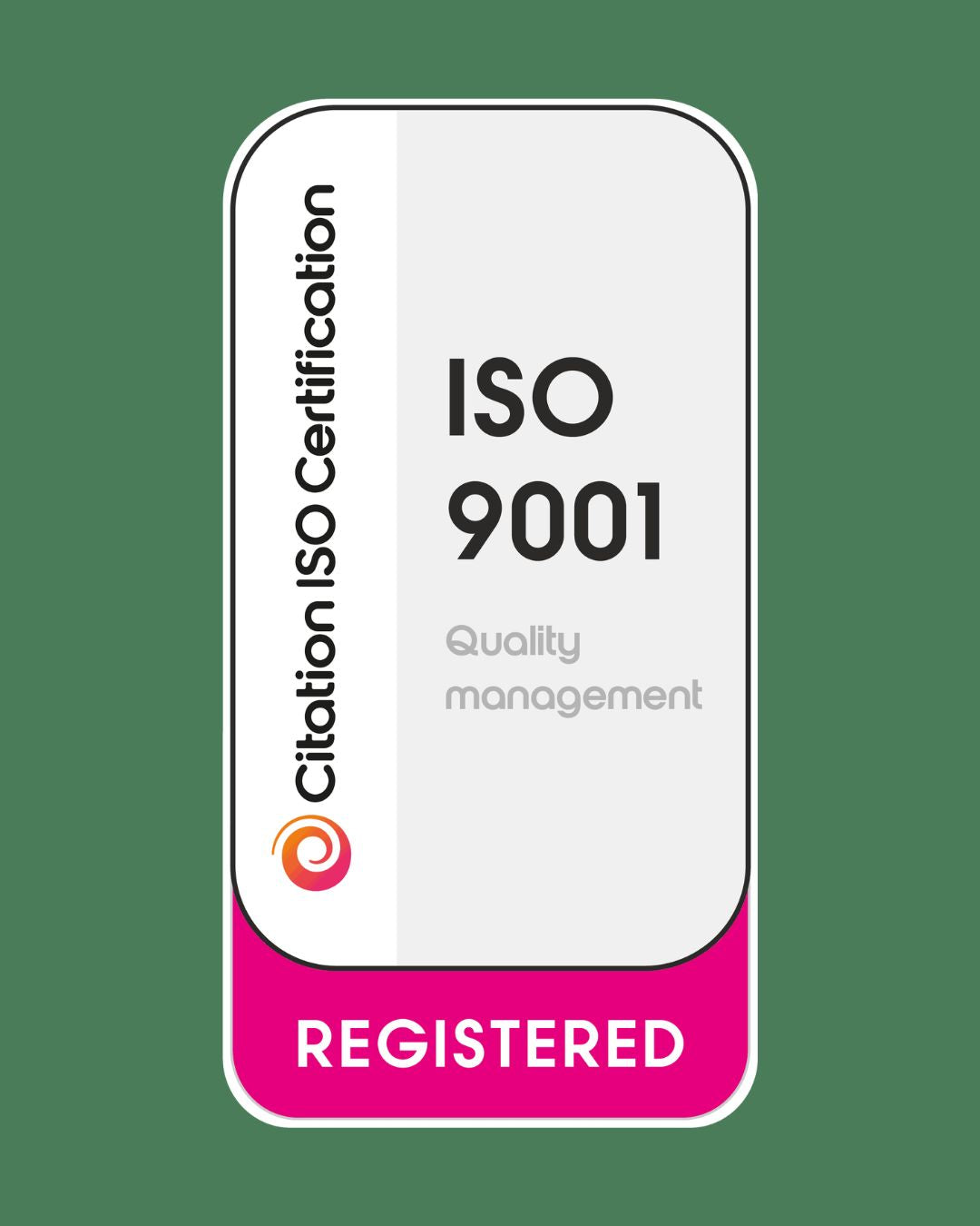 ISO 9001 Quality Management certificate