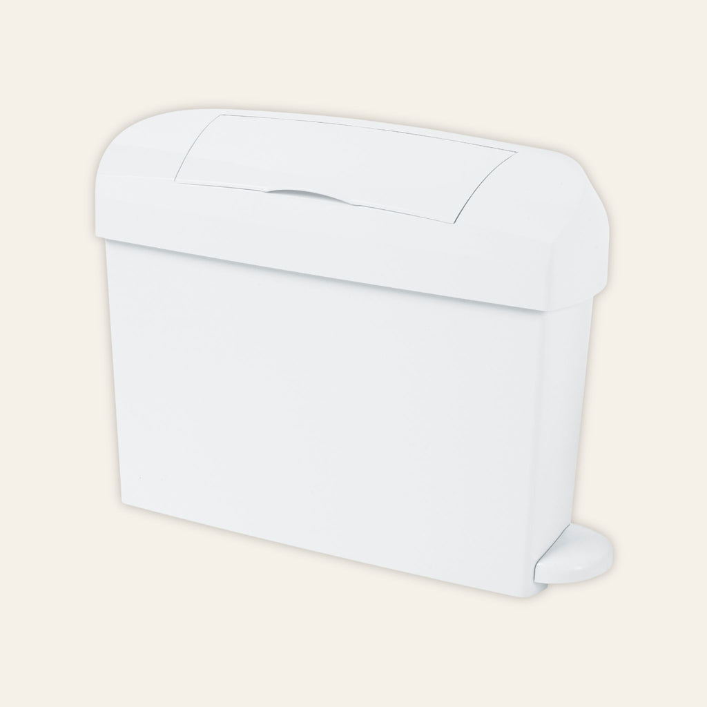Ladycare Mini pedal sanitary bin in white