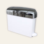Ladycare Mini pedal sanitary bin in white and chrome