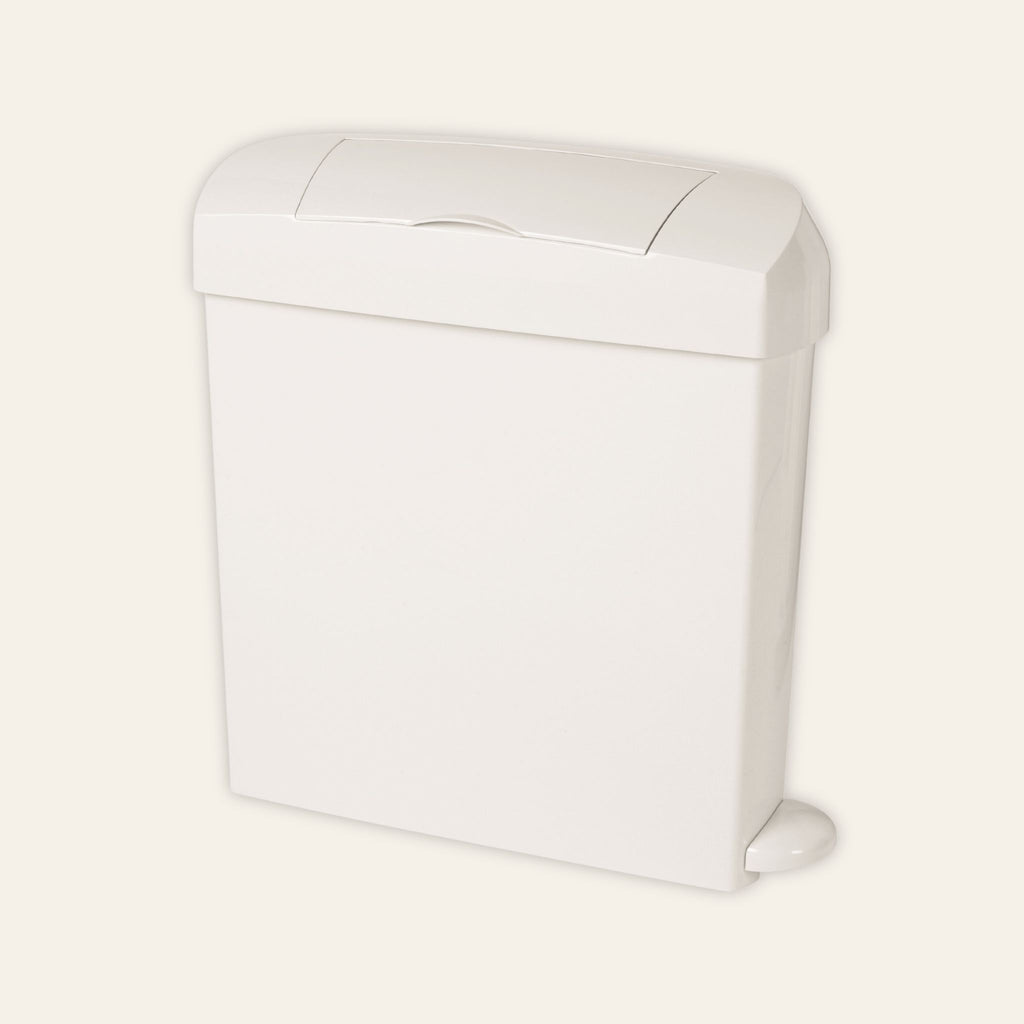 Ladycare pedal sanitary bin in white