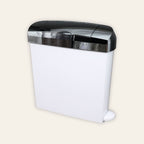 Ladycare pedal sanitary bin in white and chrome