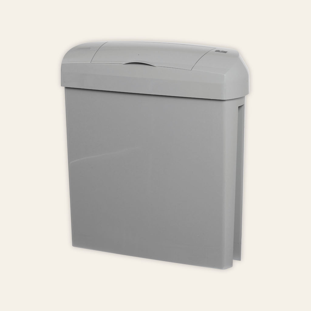 Male healthcare automatic disposal bin in grey