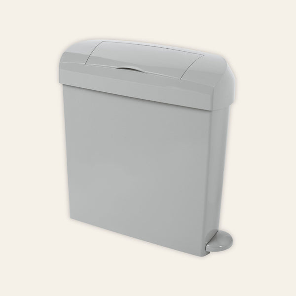Male healthcare pedal disposal bin in grey