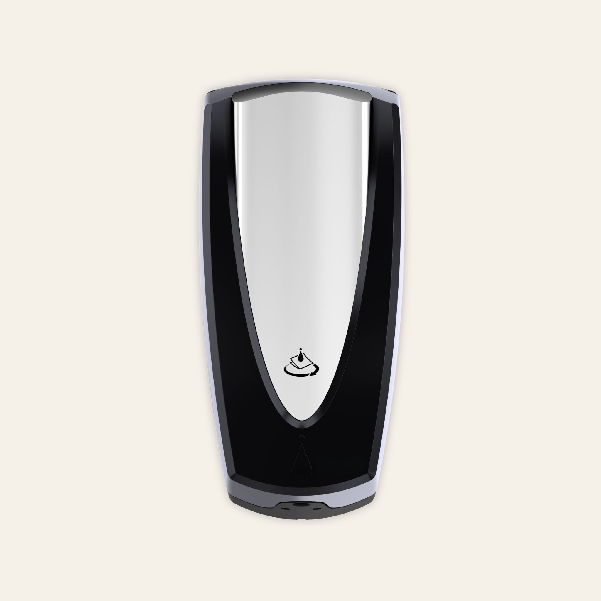 Safeseat seat and surface sanitiser dispenser in black and chrome
