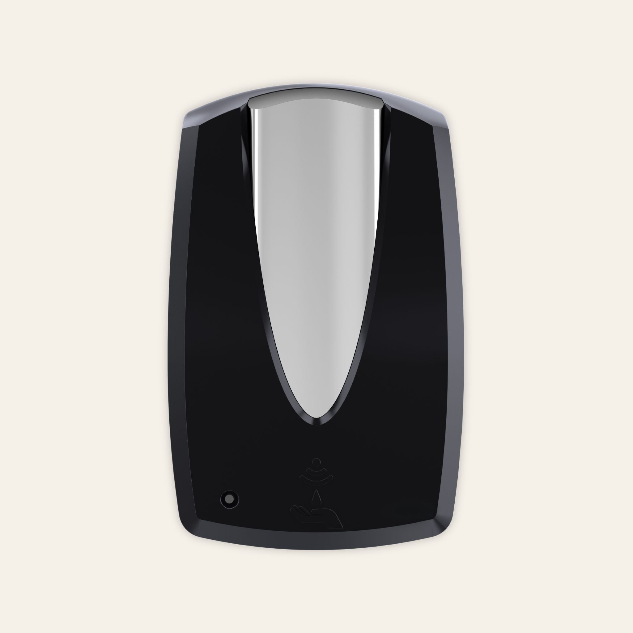 Automatic hand sanitiser dispenser in black and chrome