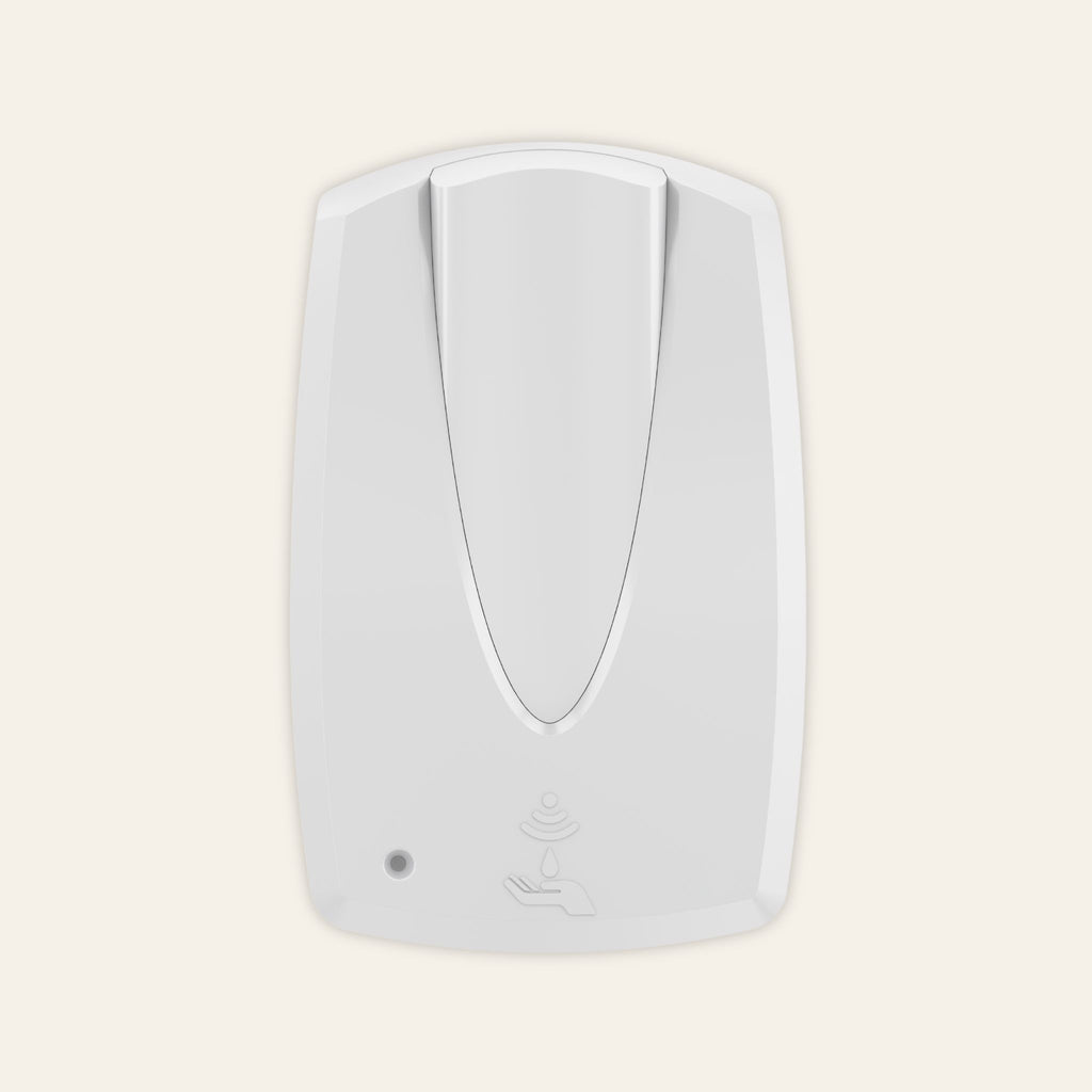 Automatic hand sanitiser dispenser in white