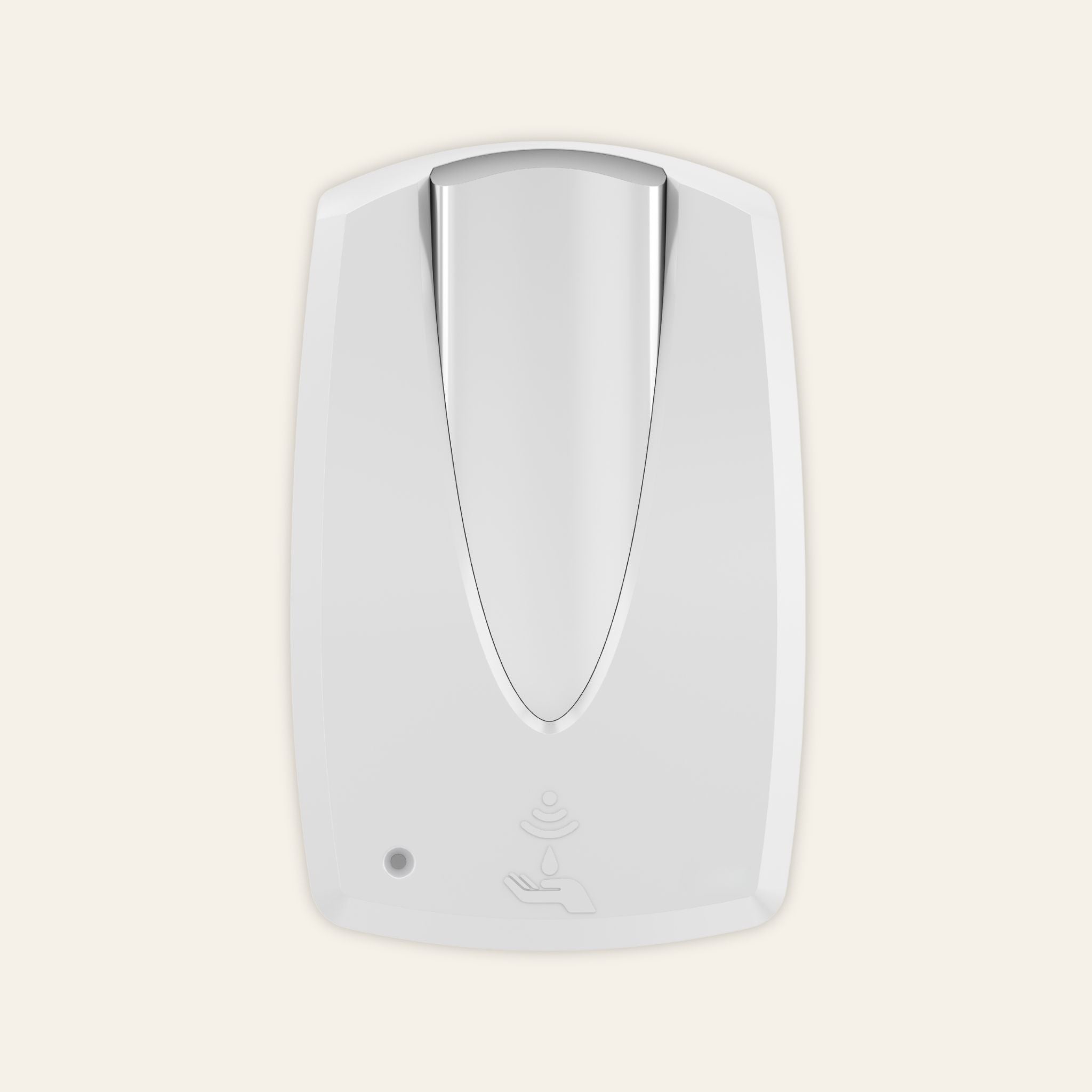 Automatic hand sanitiser dispenser in white and chrome