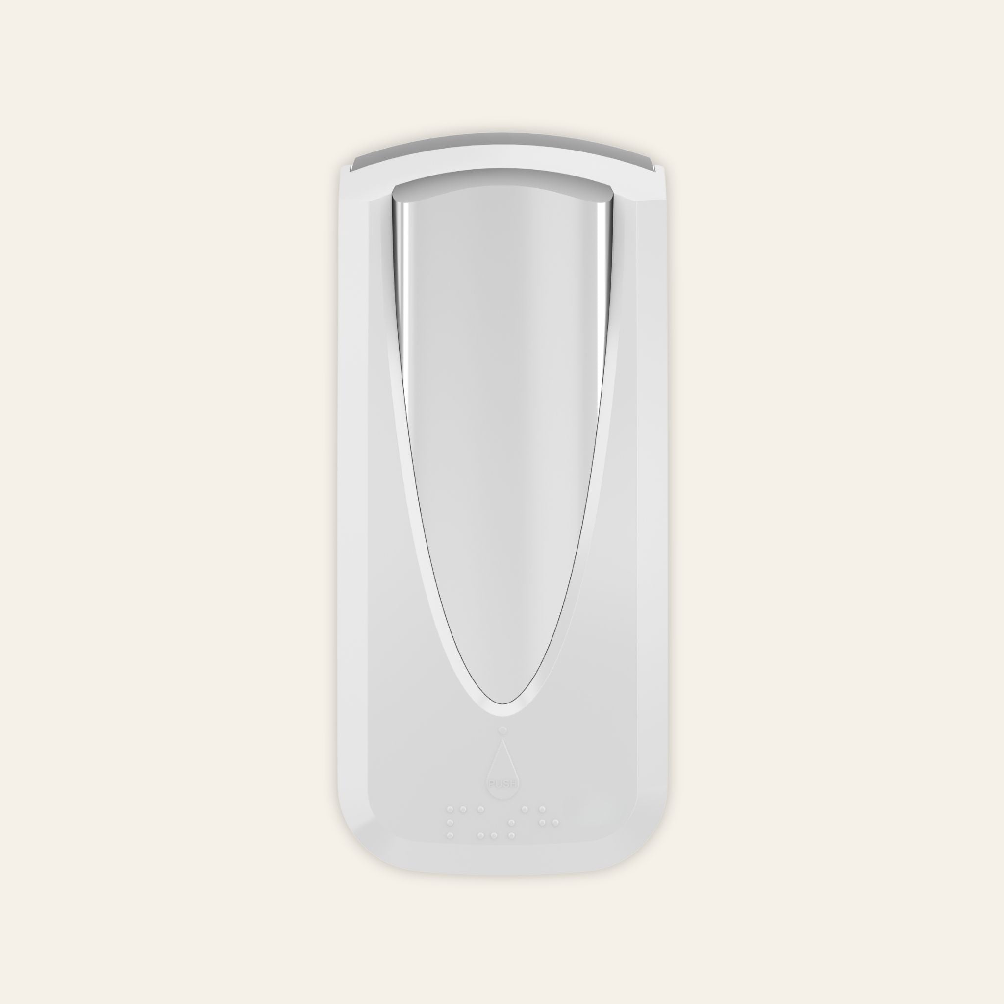 Manual hand sanitiser dispenser in white and chrome
