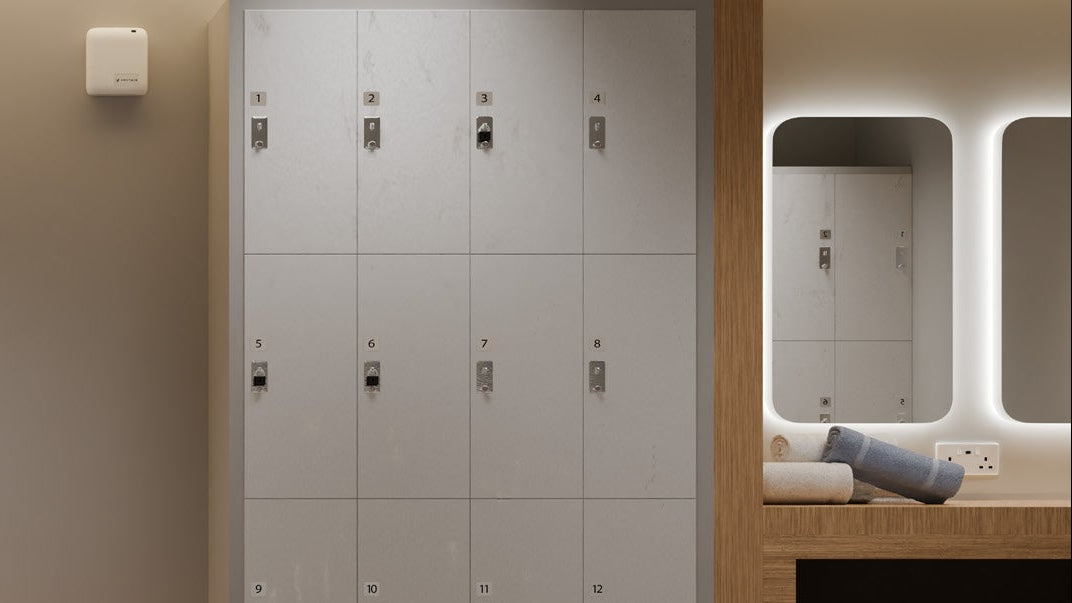 Non-aerosol airfresh: SensaMist SM100 unit mounted indoors