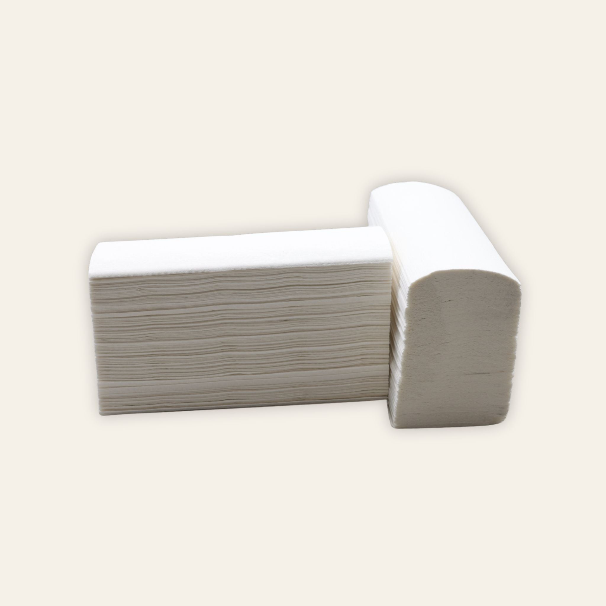 Sugarcane Z-fold hand towels in white
